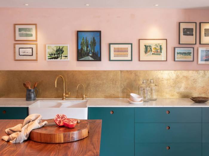 Pink kitchen wall decor