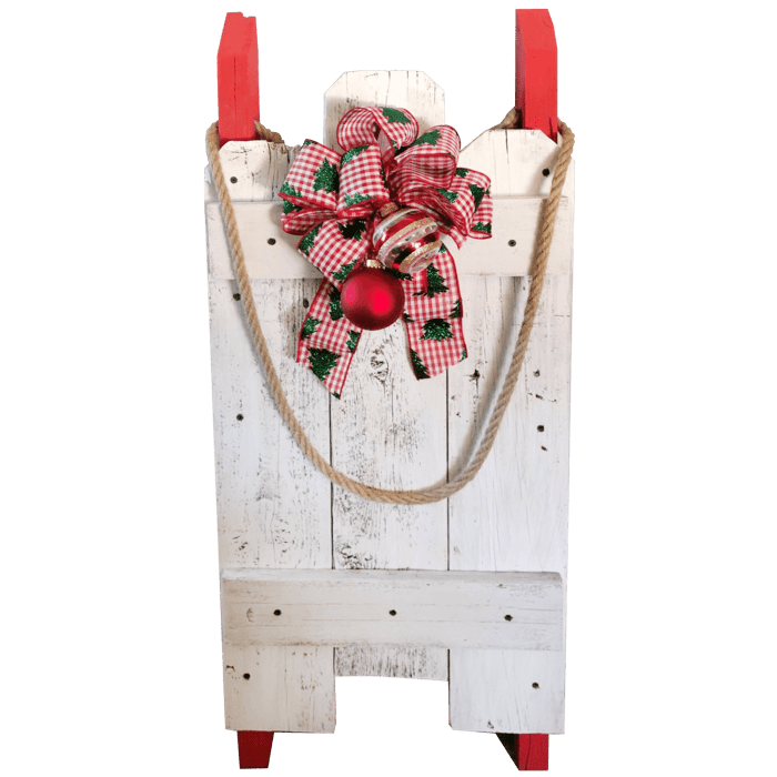 Wood sled christmas decor