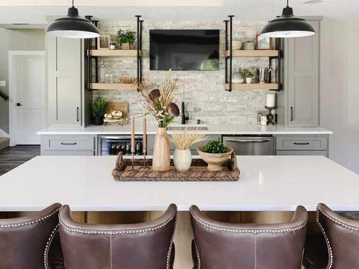 Kitchen island tray decor ideas