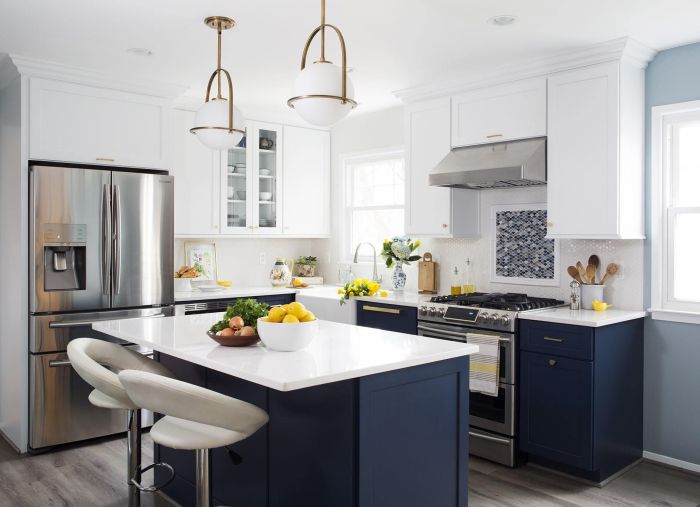 Navy blue kitchen decor