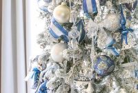 Blue christmas tree decor