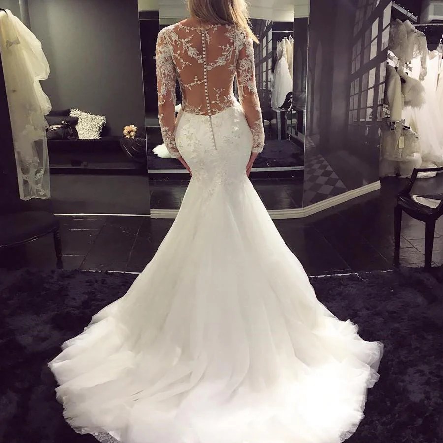 Crepe mermaid wedding dress