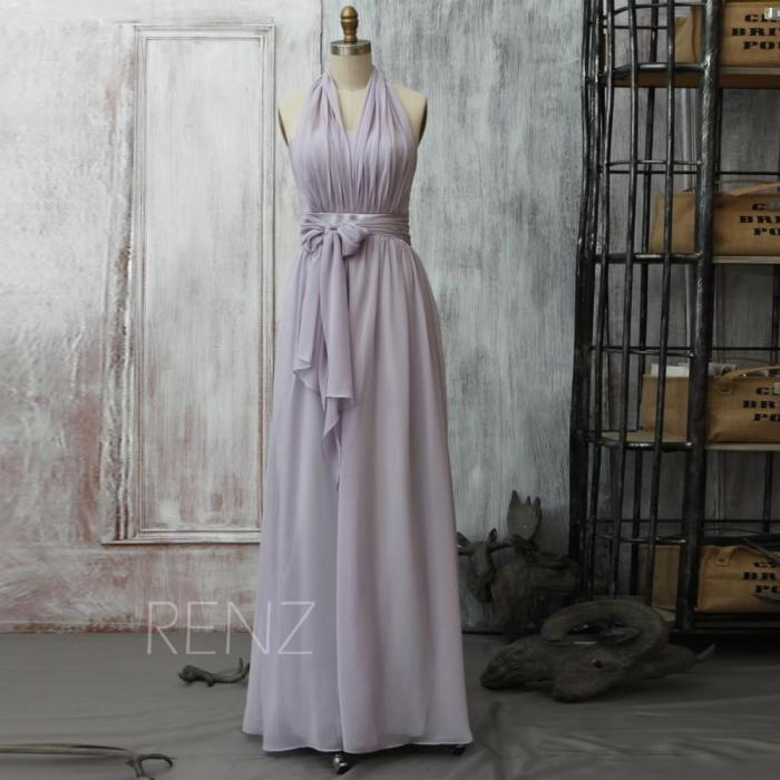 Gray long dress for wedding