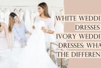 White or ivory wedding dress