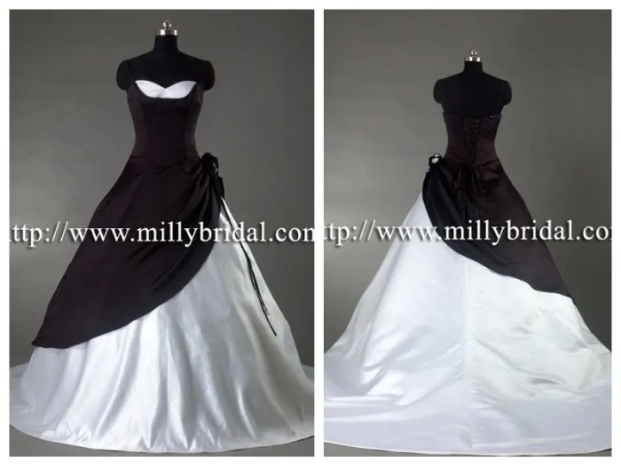 Black and white short wedding dresses