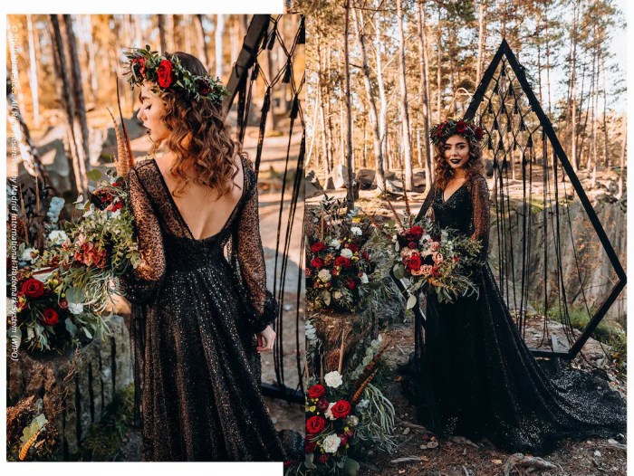 Black mermaid style wedding dresses