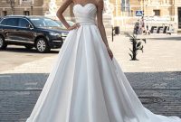 Drop waist satin wedding dress