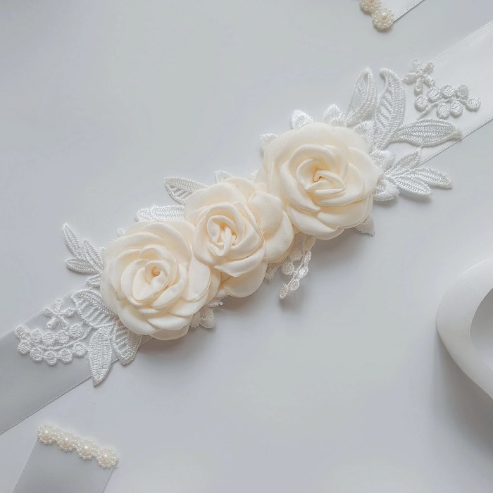 Floral wedding dress belts