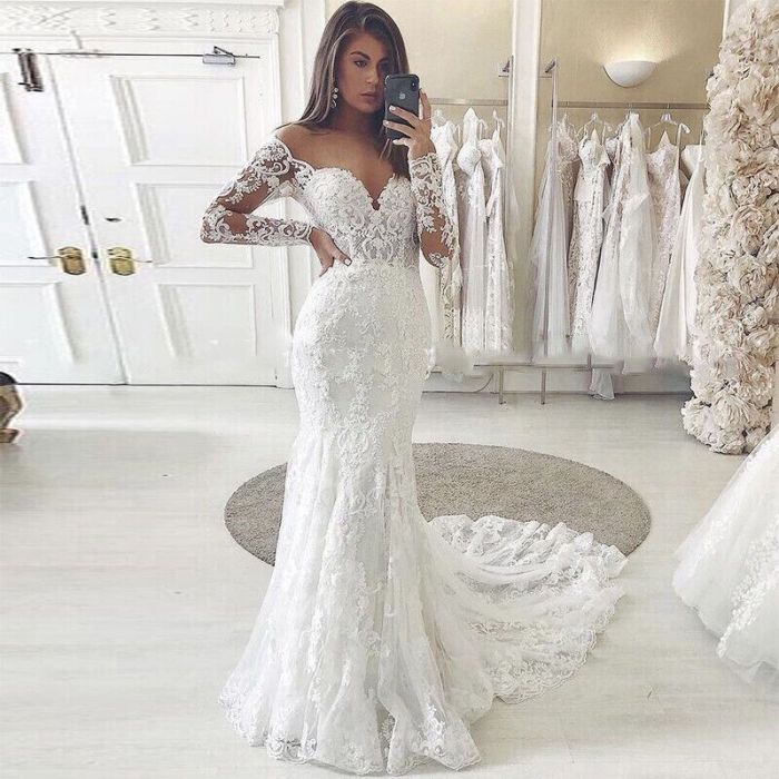 Flowing wedding dresses with sleeves