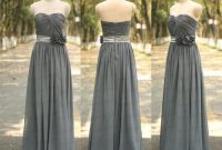 Gray long dress for wedding