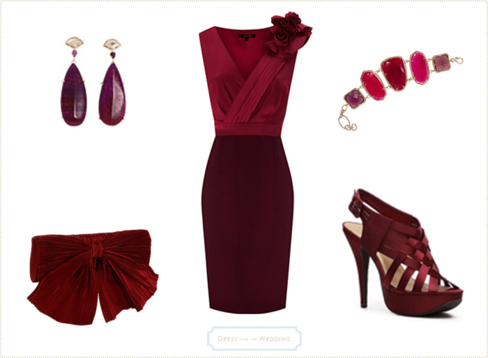 Wine dress for wedding guest